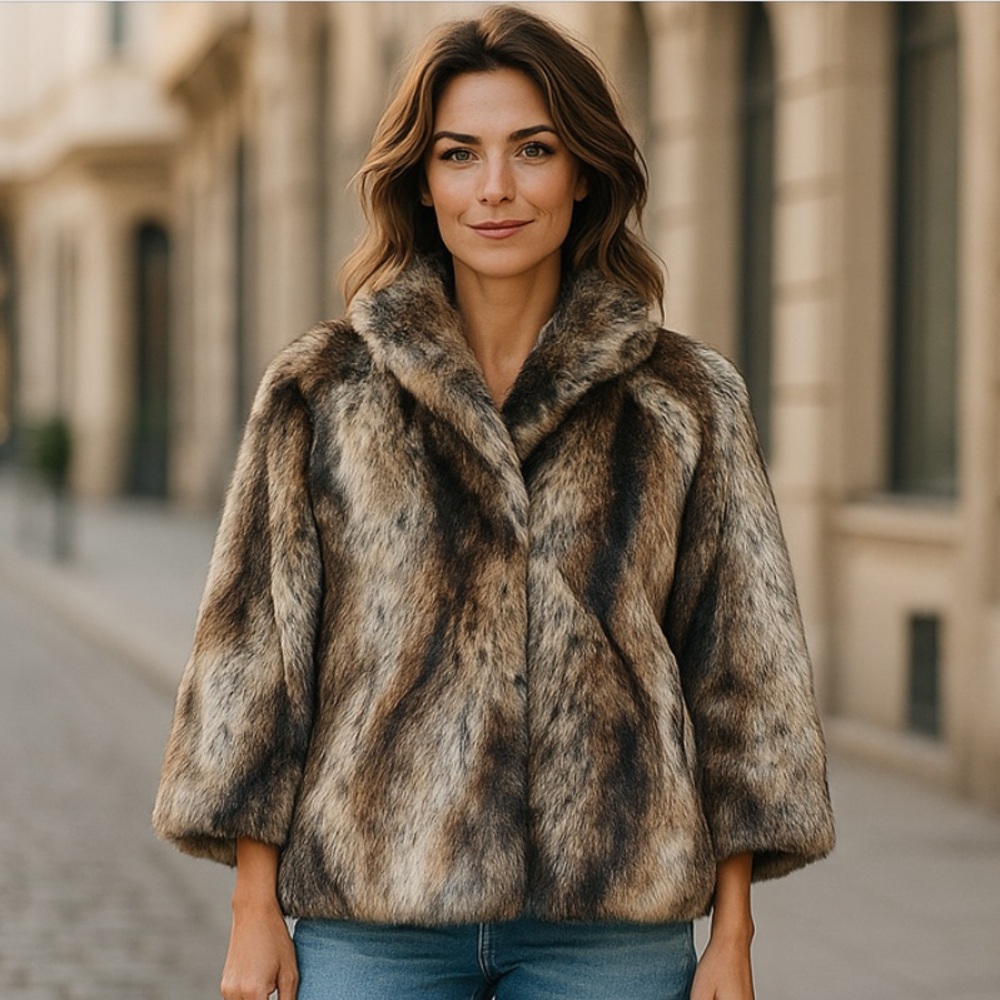 Forever 21 absolutely realistic gorgeous, even feels real faux fur jacket! New